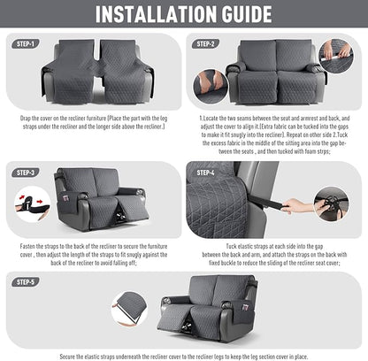 TAOCOCO 100% Waterproof Recliner Cover, Non-Slip Washable Reclining Couch Cover - Image 7