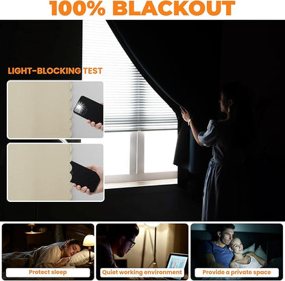Adhesive Curtain 100% Blackout No-Drill Easy Install - Image 3