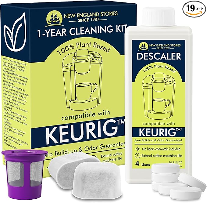 New England Stories Keurig Compatible Descaling Set, 1 Year Cleaning & by NewEnglandStories