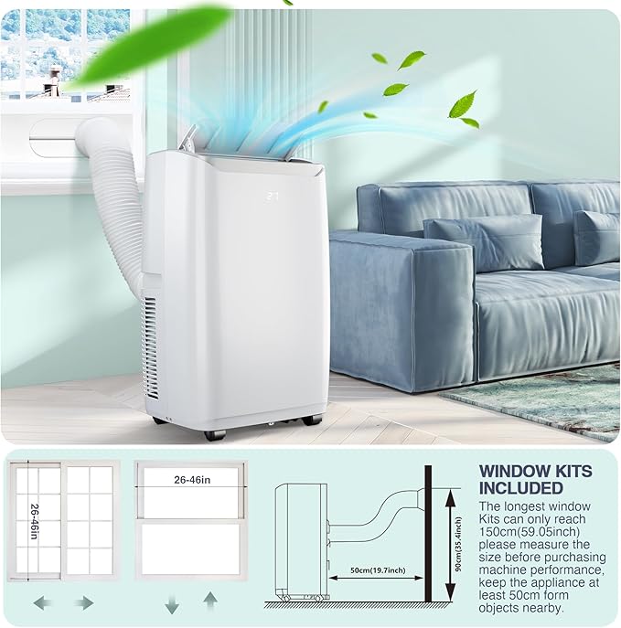 14, 000 BTU Portable AC Unit– 4-in-1 Portable Air Conditioner - Image 3