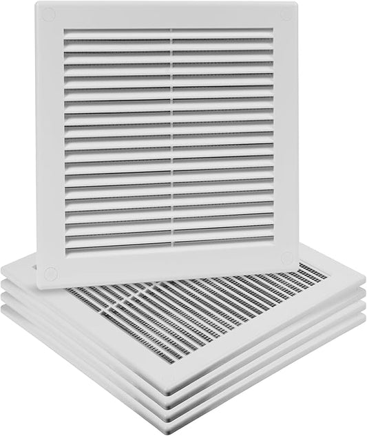 5-Pack 10" x 10" Square Air Vent Cover – White Plastic Vent Deflector by Unknown