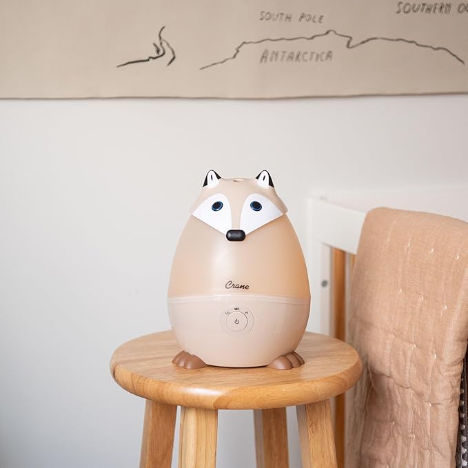 Crane Baby Mini Adorable Red Fox Baby Humidifier, 0.5 Gal Cool Mist Humidifiers - Image 4