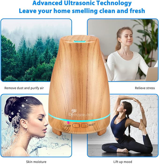 Diffuserlove Essential Oil Diffusers 200ML Diffuser Remote Control Aromatherapy - Image 4