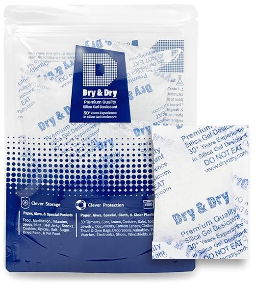 Dry & Dry 20 Gram Silica Gel Packets Desiccants, Silica Packets by DryDry