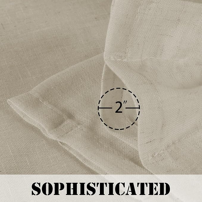 H.VERSAILTEX Linen Curtains Elegant Natural Linen Semi Sheer Curtains Energy - Image 5