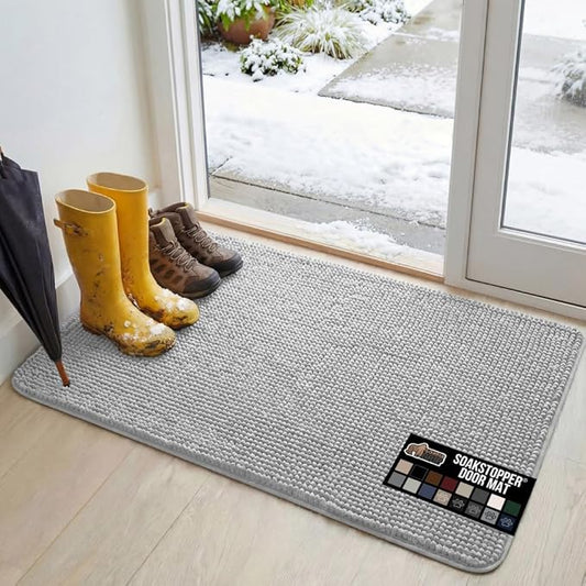 GORILLA GRIP SOAKSTOPPER Dog Door Mat, 48x30 Machine Washable Rug Absorbent by GorillaGrip