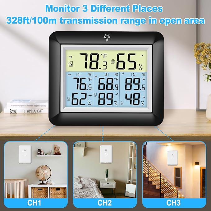 Urageuxy Indoor Outdoor Thermometer Wireless - Image 4
