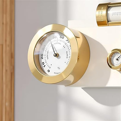 Gold Upgraded Hygrometer Humidity Meter Mini 38mm Round Glass Analog Hygrometer - Image 5