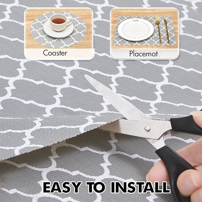 Viseeko Shelf and Drawer Liner for Kitchen Cabinet, Non-Adhesive Cabinet Liners - Image 4