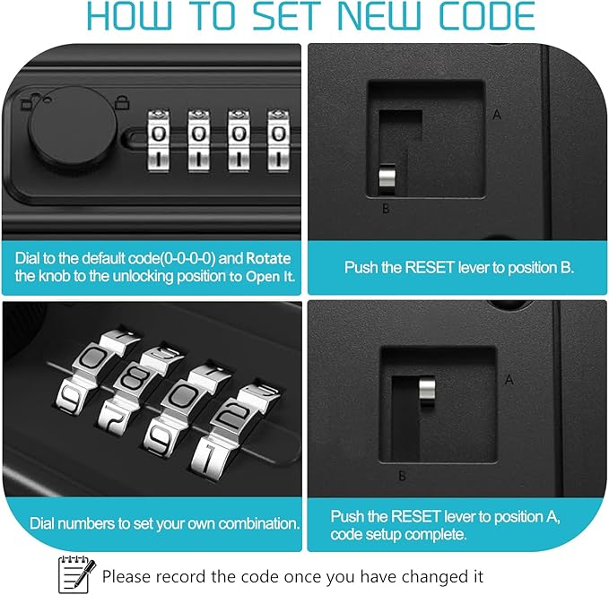 Security Case LockBox with Code, Portable Safe Box with Removable Chain - Image 6