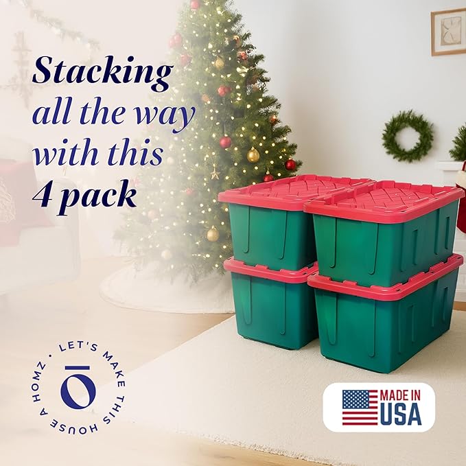 HOMZ 4-Pack Durabilt, Heavy Duty Plastic Storage Bins - Image 2