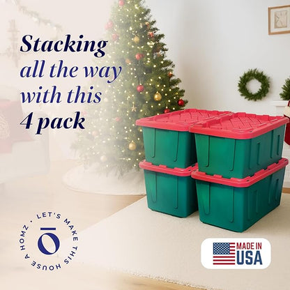 HOMZ 4-Pack Durabilt, Heavy Duty Plastic Storage Bins - Image 2
