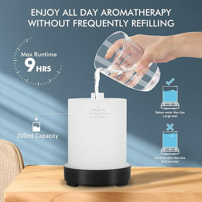 Essential Oil Diffuser Aroma Diffuser- 200 ml Art Glass Ultrasonic Cool Mist - Image 5