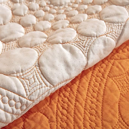 vctops Boho Circle Embroidery Couch Sofa Cover Solid Color Cotton Quilted - Image 5