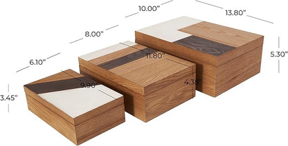 Deco 79 Wooden Geometric Decorative Box Decorative Keepsake Boxes - Image 6