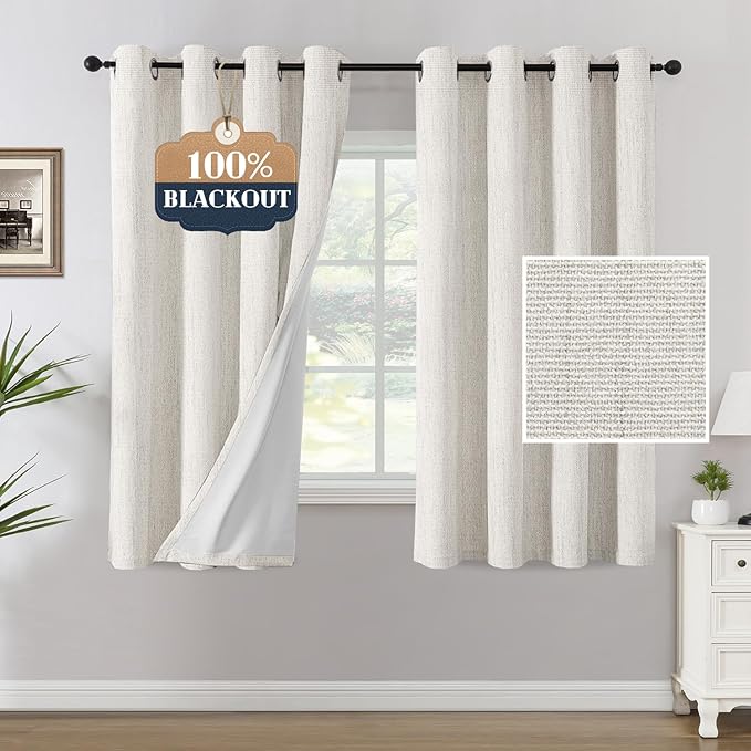 H.VERSAILTEX Chenille Linen Blackout Curtains by HVERSAILTEX