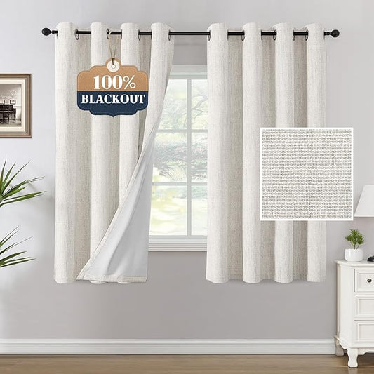 H.VERSAILTEX Chenille Linen Blackout Curtains by HVERSAILTEX