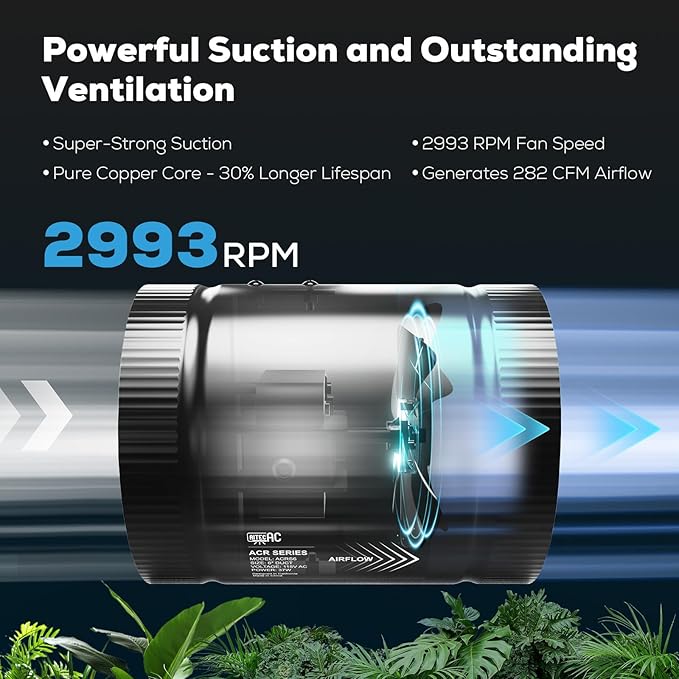 6 Inch Inline Duct Fan with Speed Controller - Image 2