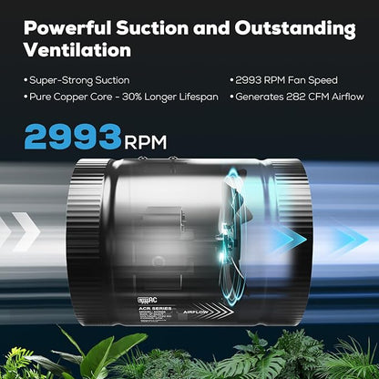 6 Inch Inline Duct Fan with Speed Controller - Image 2