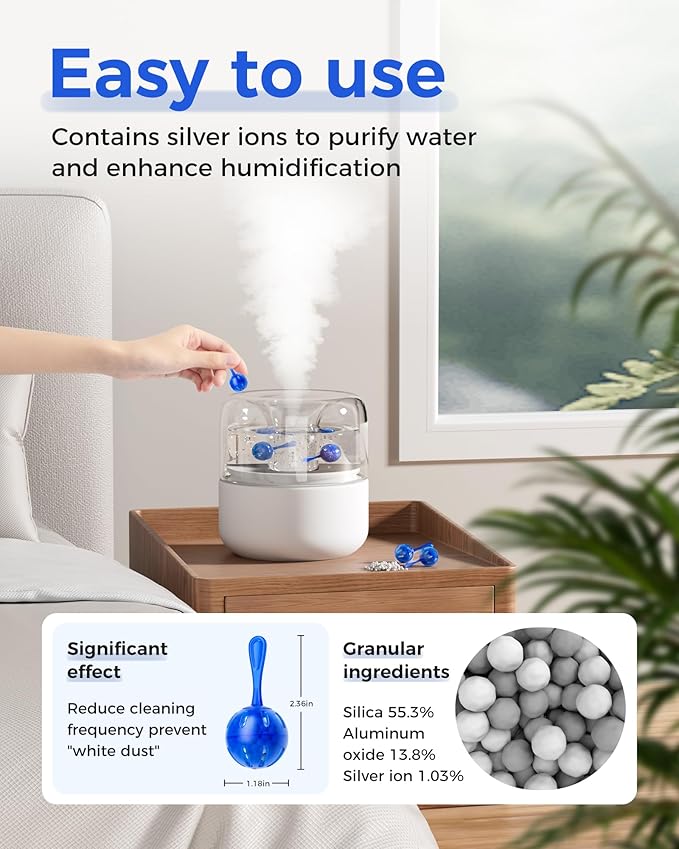 ZhenD 16 Pack Humidifier Cleaner Anti-Scale Balls: Stop White Dust, Extend - Image 2