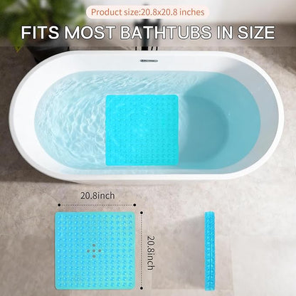 Anti-Slip Bathtub Shower mat, 20.8×20.8（Approximately 53×53cm） inch Soft - Image 3
