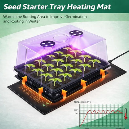 2 Sets Seed Starter Tray with Grow Light & Heat Mat, 40-Cell Seed Starter Kit - Image 3