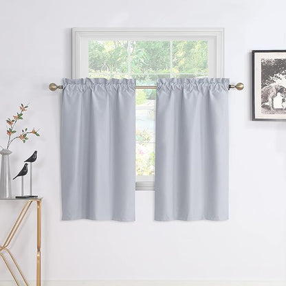 Easy Home 2 Panels Blackout Tier Curtain by EasyHome