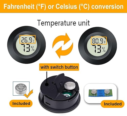 3 Pack Mini Hygrometer Thermometer Digital Humidity Meter Indoor/Outdoor - Image 4