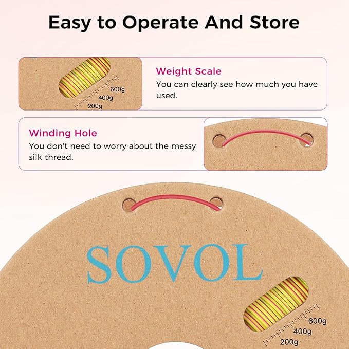 Sovol Silk PLA Filament 6KG Kit, Silk Tri Color & Dual Color Co-Extrusion PLA - Image 8