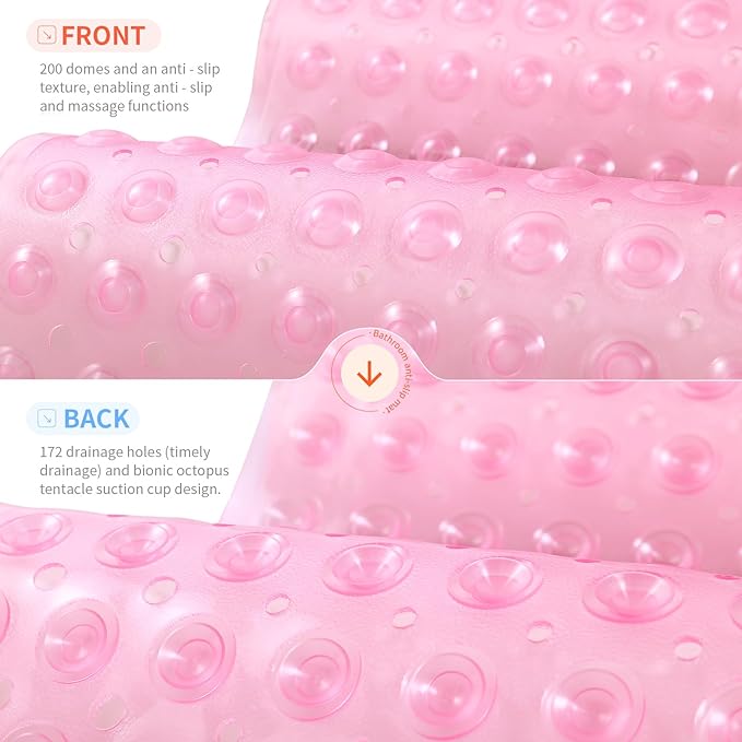 Anti-Slip Bathtub Shower mat, 39.3×15.7 inch（Approximately 100 × 40cm） Soft - Image 2