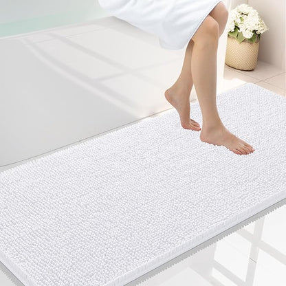 Smiry Luxury Chenille Bathroom Rugs 59x24, Extra Soft and Absorbent Shaggy Bath by Smiry