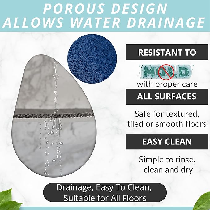 ENKOSI Loofah Non-Slip Shower Mat & Bath Mat – Soft Cushioned Comfort – No - Image 4