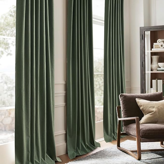 2 Panels Thermal Curtains for Summer Heat, Pinch Pleated Linen Sound Absorbing - Image 7