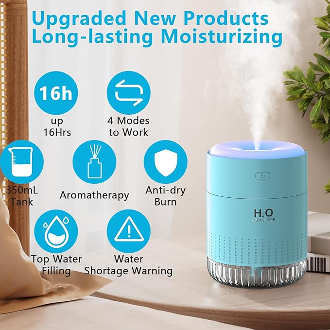 Colorful Mini Humidifier, USB Rechargeable Humidifier, small humidifier - Image 2