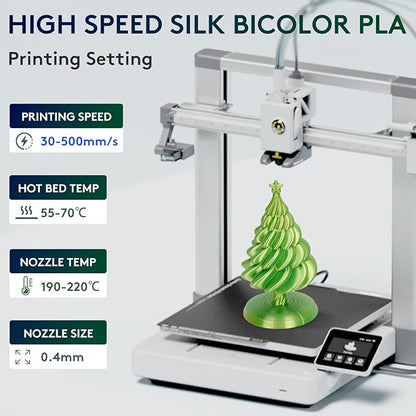 ERYONE Silk Dual Color PLA Filament 3D Printer 1.75mm +/- 0.03mm, Bicolor Two - Image 2