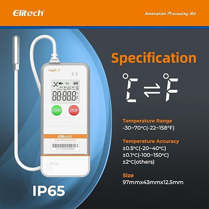 Elitech USB Digital Data Logger Temperature Humidity External Probe Reusable - Image 2