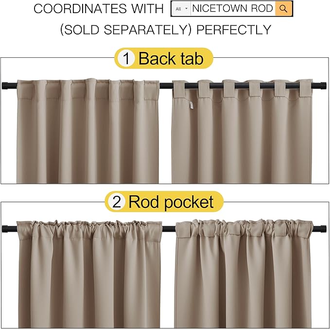 NICETOWN Blackout Curtain Panels Window Draperies - Image 3