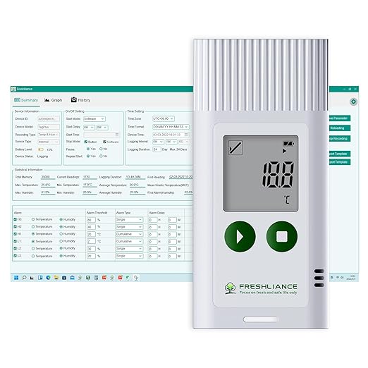Freshliance USB Temperature Humidity Data Logger, Reuseable Temperature by FRESHLIANCE