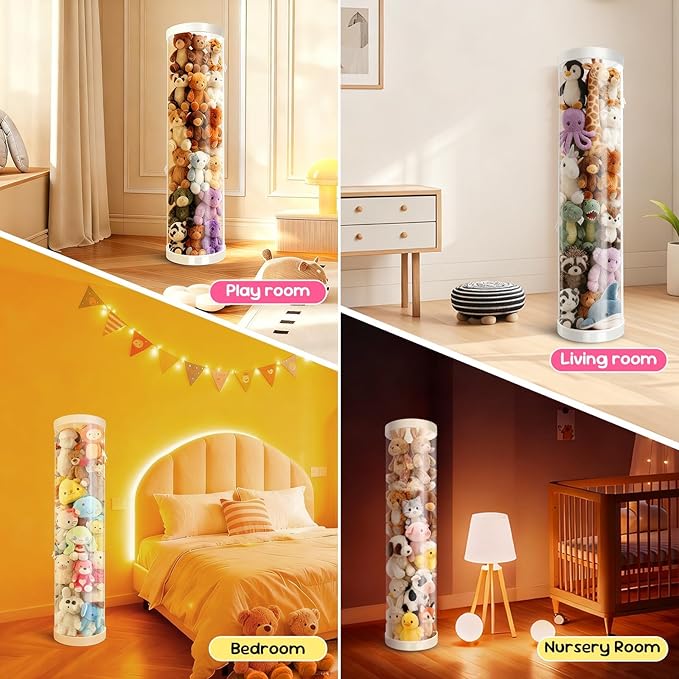 Stuffed Animal Storage Tube, 47x11 Inch Large Capacity Toy Storage Organizer - Image 5