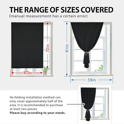 Autohesion Curtains for Windows, Bedroom Blackout Curtains for - Image 3