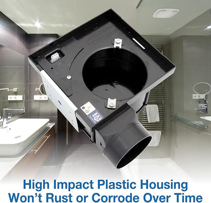 Air King 90 CFM 3.0 Sones Ceiling Mounted Snap-In Installation Bathroom Exhaust - Image 7
