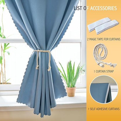 Adhesive Curtain 100% Blackout No-Drill Easy Install - Image 4