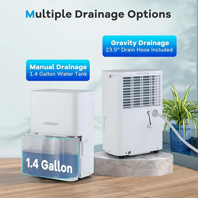 COSTWAY 94.5 Pints Dehumidifier, 6000 Sq.Ft Portable Large Home Dehumidifier - Image 4