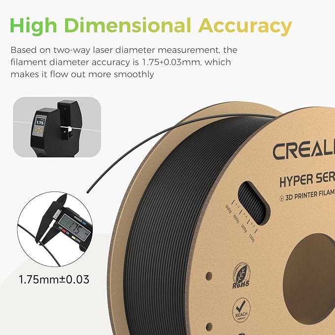 Creality Hyper PLA Filament Black 2KG, No-Tangling Stronger Toughness Fit Most - Image 5