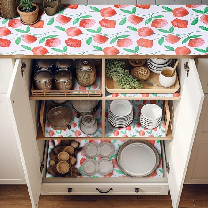 18" W x 96" L Floral Drawer and Shelf Liner - Image 2