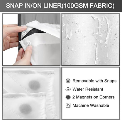 No Hook Shower Curtain and Liner Set - Image 4