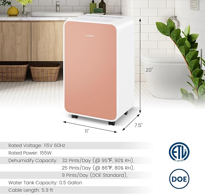 COSTWAY 2500 Sq. Ft Dehumidifier - Image 6