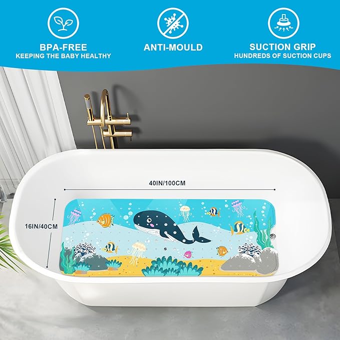 XIYUNTE Baby Bath Mat for Tub Non Slip Kids Bath Mat - Image 2