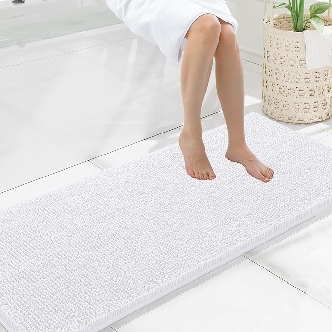 Smiry Luxury Chenille Bathroom Rugs 59x20, Extra Soft and Absorbent Shaggy Bath by Smiry