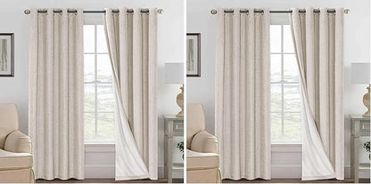 H.VERSAILTEX Blackout Curtains, Linen Curtains 108 inches Long 100% Black Out by HVERSAILTEX